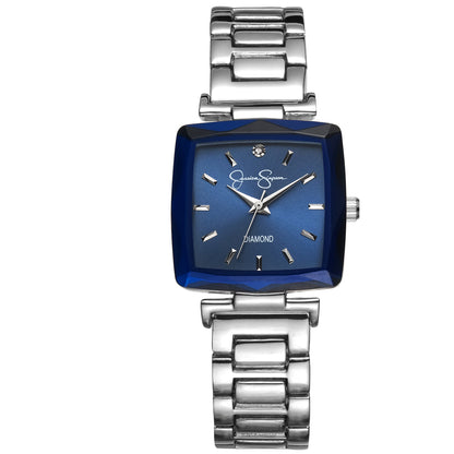 Jessica Simpson Women's Metal Band Watch | Square Crystal Dial | 27MM