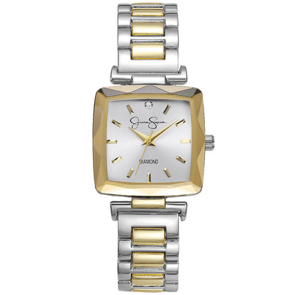 Jessica Simpson Women's Metal Band Watch | Square Crystal Dial | 27MM