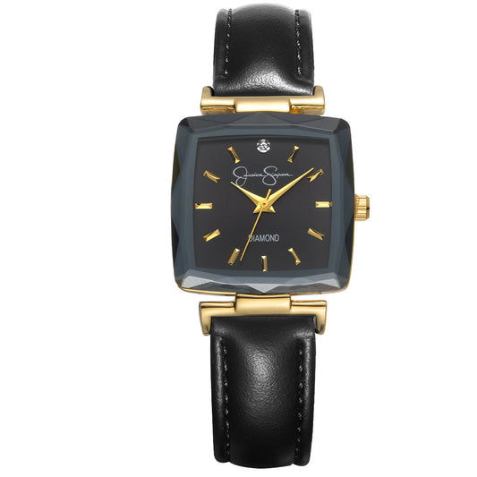 Jessica Simpson Women's Metal Band Watch | Square Crystal Dial | 27 MM