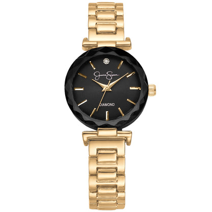Jessica Simpson Women's Metal Band Watch | Round Crystal Dial | 27 MM