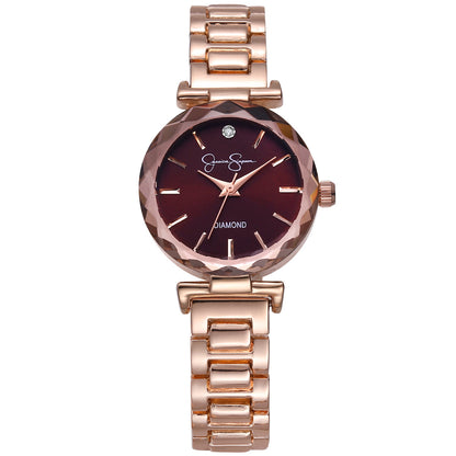 Jessica Simpson Women's Metal Band Watch | Round Crystal Dial | 27 MM