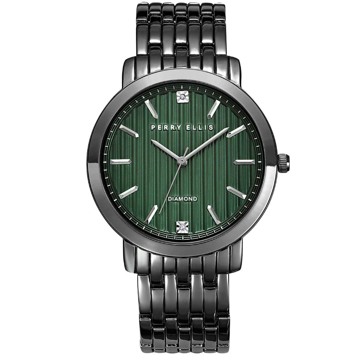 Perry Ellis Slim Diamond Metal Men’s Watch | Round | 41 MM
