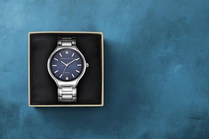Perry Ellis Slim Diamond MetalMen’s Watch | Round Sunray Dial | 41 MM