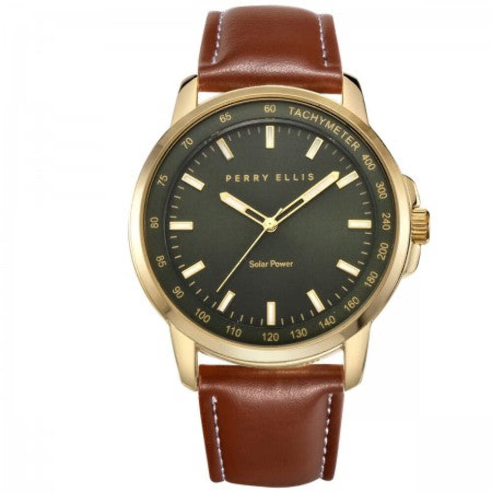 Perry Ellis Solar Powered Mens Watch | Round | 43 MM